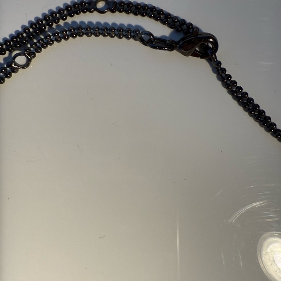 Black Metal Bib Necklace - Picture 4 of 4